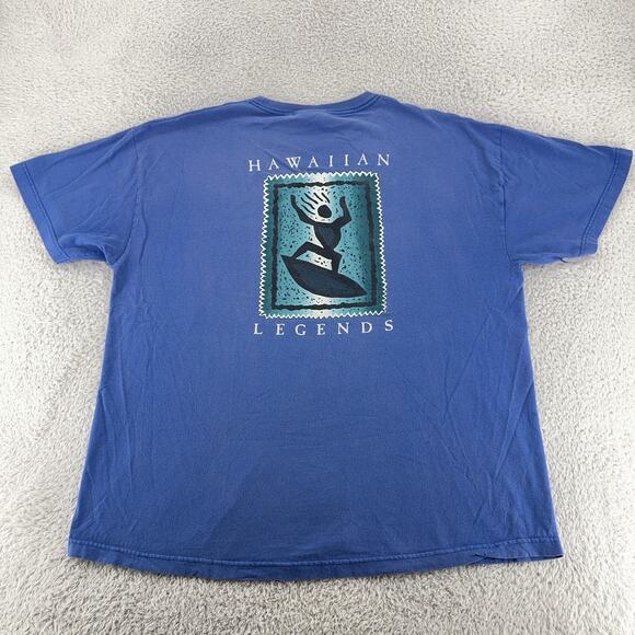 Hawaiian Legends Shirt Mens 2XL Blue Surfer Graphic Tee Vintage Style Surf USA - Picture 2 of 8